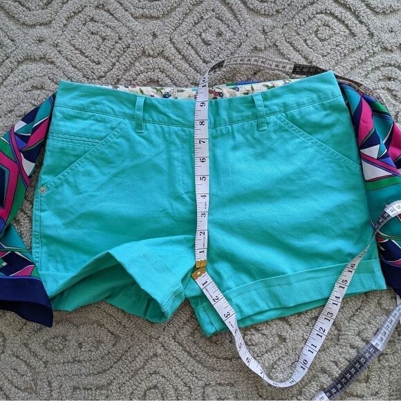 VINTAGE CHEROKEE Green cotton jeans shorts revorked @L1 - Picture 8 of 8